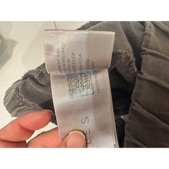 Les Tien Pants Womens Small Gray Cotton Elastic Waist Loungewear Sweatpants USA - Picture 9 of 11